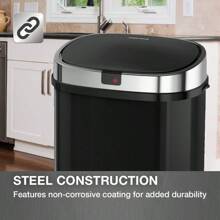 Morphy Richards Coma 971502 Square Bin With  Motion Sensor Technology 42 Litre Capacity Black - Black1 - View 5