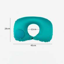 1pc Inflatable U-Shaped Pillow, Pressure Inflated Neck Pillow, TPU Airplane Milk Silk Travel Neck Pillow, Portable