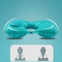 1pc Inflatable U-Shaped Pillow, Pressure Inflated Neck Pillow, TPU Airplane Milk Silk Travel Neck Pillow, Portable