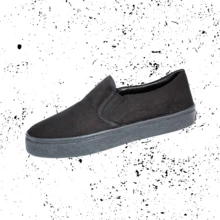 UNISEX Canvas Shoes/ Without Laces/ Comfortable Shoes/ Canvas Shoes - 黑色 - 查看 3