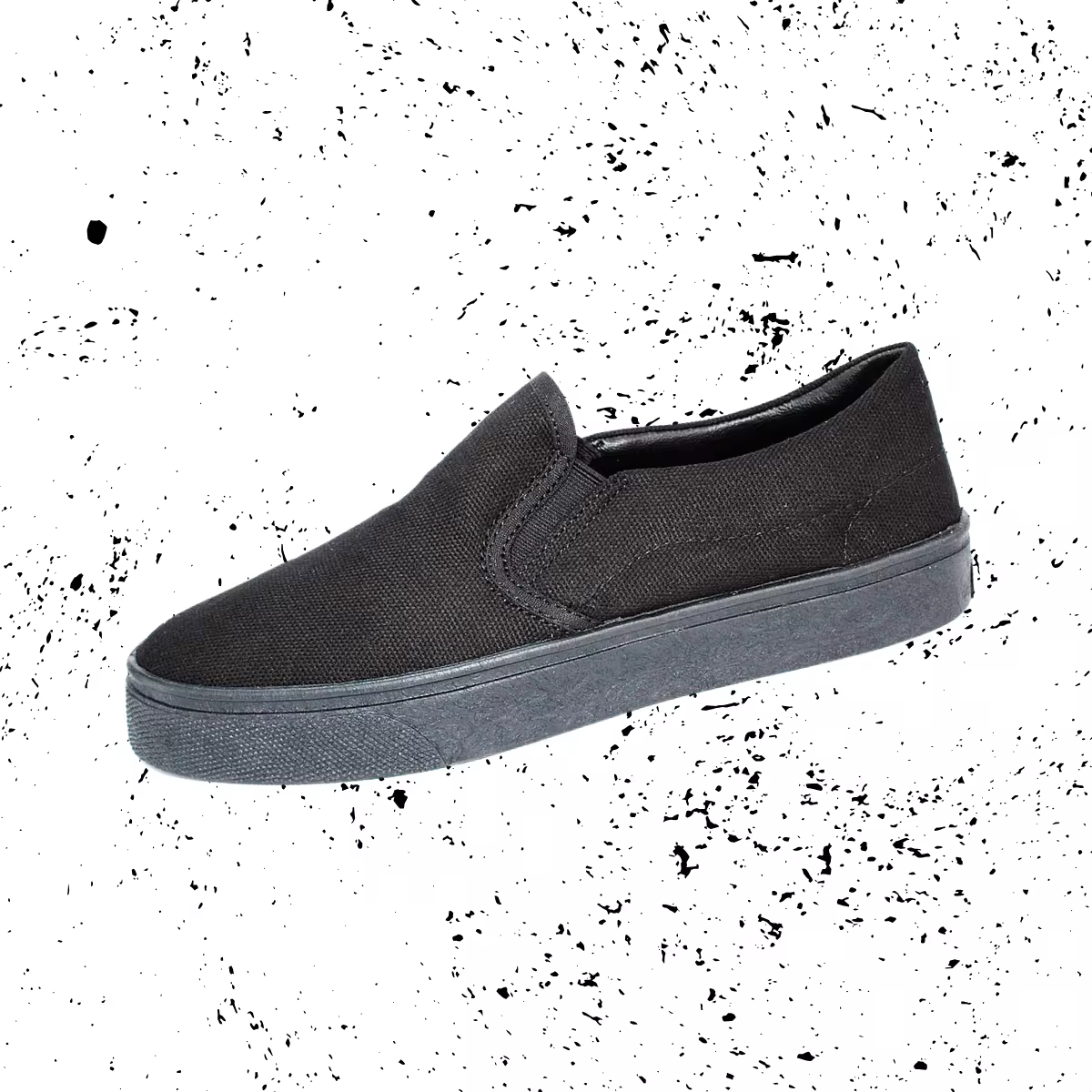 UNISEX Canvas Shoes/ Without Laces/ Comfortable Shoes/ Canvas Shoes - Hitam - View 3