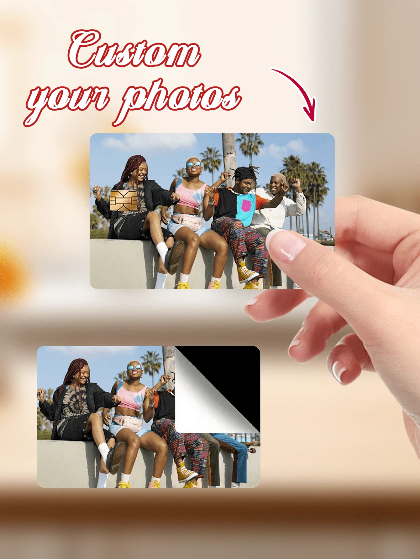 Pattern/Text/Picture Custom 4-Piece Set, Credit Card Ultra-Thin Skin Vinyl Sticker For Credit Card Debit Card Transportation Card Key Card - Waterproof, Scratch Resistant, Non-Slip - For Men & Women - Suitable For Everyday Use - Perfect Gift For Tech Lovers & Personalization Enthusiasts,School Supplies,Back To School