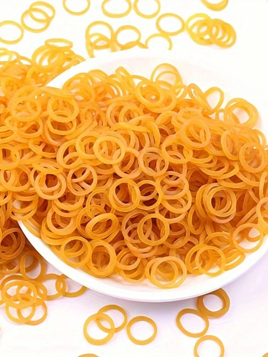 200/300/400pcs 10mm/0.39in Diameter Super Small Yellow Rubber Bands, High Elasticity, Mini Size Back To School