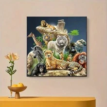 1 套 DIY 5D 钻石画艺术套件，适合成人，圆形钻石画艺术工艺品套装，无框架，适合家居墙壁装饰 - 情人节、复活节、圣帕特里克节礼物 - 彩色 - 查看 3