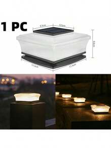 1pc/2pcs Outdoor Solar Powered Column Lamp, Modern Minimalist Waterproof Garden Fence Lighting, Exterior Villa Balustrade Wall Lamp, New Design - Multicolor - View 14