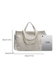 New Fashion Classic College Style Casual Multi-Pocket Large Capacity Dual Handle Shoulder Bag, Especially Warm. Suitable For Campus, Office, Daily Matching, Dates, Shopping, Outings, Gifts, And Other Occasions. Essential Item For College Women. - White - View 7