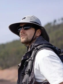 1pc Summer Wide Brim Cap Men Outdoor Fishing Hiking Sun Hat, Quick Dry Breathable Sun Protection Hat - Multicolor - View 15