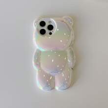 Ốp lưng điện thoại hình gấu bông 3D dễ thương, cá nhân hóa, tương thích với iPhone 14 Pro Max, iPhone 13, iPhone 12 Pro, iPhone 11, Ốp lưng mềm, chống nước, chống sốc, chống rơi, chống trầy xước - trắng - Xem 5