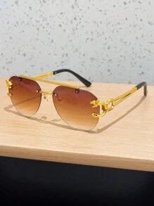 1 件装 男士 青蛙镜片 休闲时尚 复古飞行员镜框 多色 户外时尚眼镜