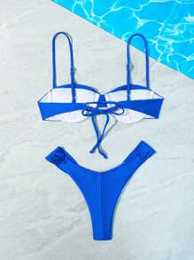 新款欧美风纯色度假比基尼套装，适合夏日海滩