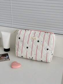 1 件/套 条纹星星图案系带装饰可爱化妆包化妆包拉链化妆包套装适合女孩旅行、度假和日常通勤使用 多功能存储化妆品、护肤品、口红、指甲油、护手霜、文具、硬币、餐巾纸、小物品 旅行必需品化妆包化妆品收纳袋化妆包 送给姐妹、爱人和朋友的礼物 情人节礼物 伴娘礼物 生日礼物 妈妈礼物 老师礼物 旅行包 女士 大学宿舍 浴室 - 粉色 - 查看 12