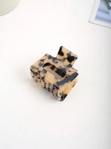 1pc Faux Tortoiseshell Square Hair Claw Clip, Elegant Updo Hairstyle Hair Claw Suitable For Everyday And Casual Wear - Multicolor - View 6