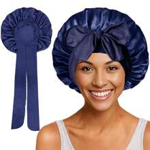 1pc Luxurious Satin & Silk Bonnet For Sleeping - Adjustable Comfort Fit With Tie Band - Unisex Night Hair Protection For Men & Women