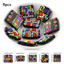 5PCS, Decorative Beads, Bead & Bead Assortment, 5 Different Combinations Of Silicone Focus Beads (Including Mama Themed/Valentine's Day Themed/Teacher's Day Themed Series), Suitable For Keychain Pendants, DIY Handmade Bracelet Jewelry Making, Bead Pens, Etc