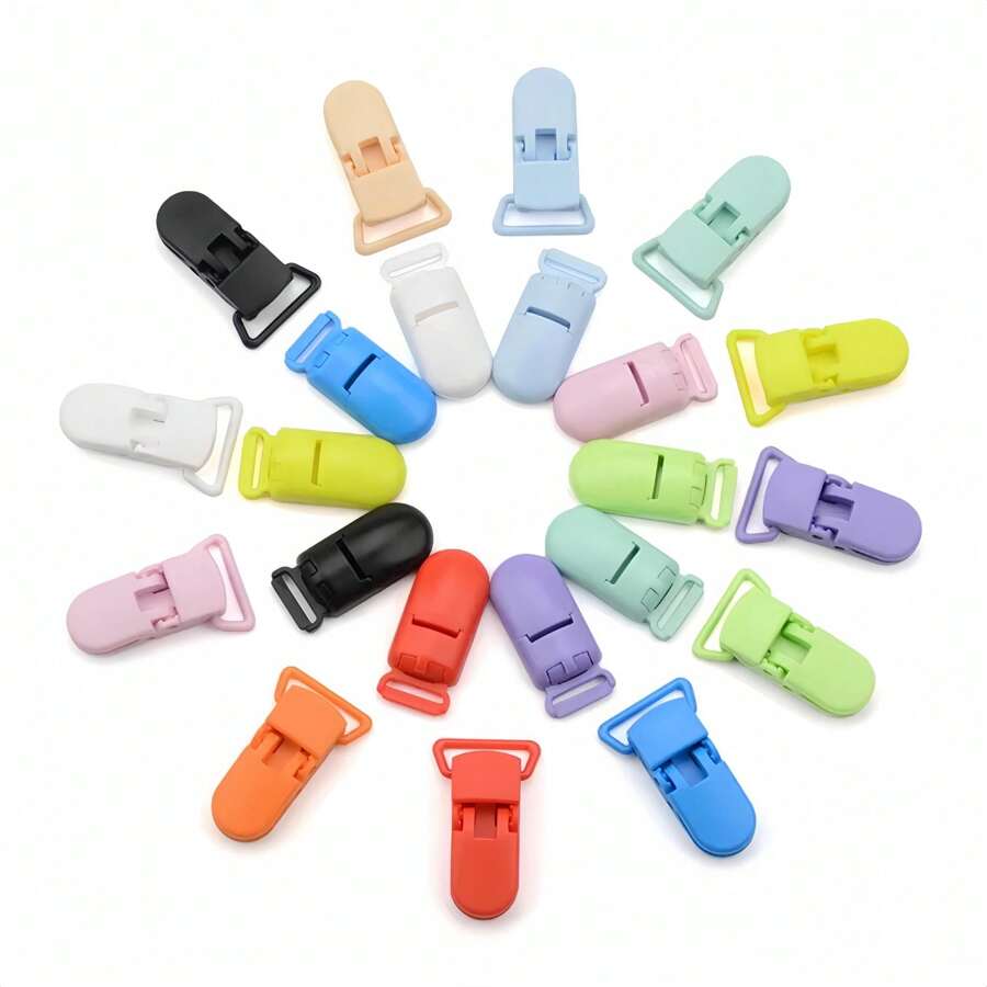 10/20/Pcs Plastic Soothing Item Clips - Secure Alligator Chain Links For Youngsters Anti-Lost Protection, Alligator Clips(Random Color Mixing) - Plastic Alligator Clip - View 1