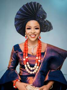 Elegant Nigerian Women's Hat, Aso Oke Headwear, Hand Woven Bow Women's Wrap Hat, African Classic Fabric Headscarf Hat, Auto Gele Headband, Suitable For Weddings, Parties, And Other Special Occasions, Hand Washable And Dry Cleanable, One Size Fits All Hair Sleep Cap - Nigerian Turban Hat - View 4
