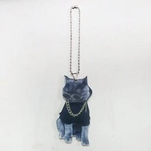 1 pieza Lindo colgante acrílico de gatito blanco y negro, colgante plano de espejo retrovisor de automóvil para el comercio transfronterizo, decoración de llavero - Multicolor - Ver 7