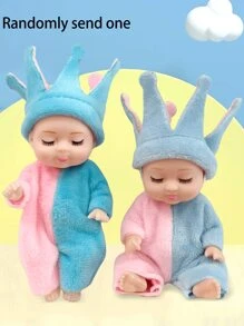 1 件迷你可爱个性化卡通毛绒玩偶衣服，带可拆卸和旋转的四肢，逼真的迷你玩偶雕像，小型睡娃娃，逼真的婴儿娃娃，迷你婴儿娃娃，逼真的重生婴儿娃娃 - 彩色 - 查看 14