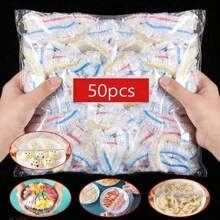 50/100/200/300/500 pezzi di pellicola trasparente colorata monouso, copertura per alimenti, sacchetti di plastica per mantenere freschi frutta e verdura, accessori per la cucina, adatti per uso esterno e campeggio