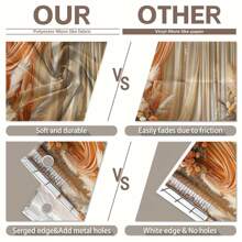 Boho Style Romantic Wedding Backdrop - Decorated With Orange & White Roses And Reeds, Suitable For Bridal Shower & Engagement, Easy Hanging Design With Holes, Machine Washable - Multicolor - View 3