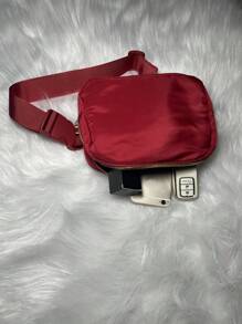 通勤 运动与时尚 多功能 图案 男女通用 休闲 简约 户外 腰包和胸包 - 紅色 - 查看 2