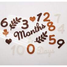 1 套毛毡数字里程碑板，记录婴儿成长，新生儿照片道具 0-12 个月
