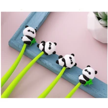 6pcs Cute Panda Wiggle Ballpoint Pens, Creative Stationery Soft Gel Ink Pen, High Aesthetic Office Writing Supplies