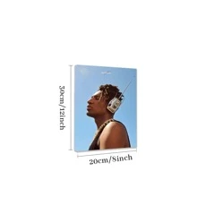 1pc Framed Canvas Poster, Jon Batiste's Stylish Portrait With Vintage Radio Headpiece Wall Art Canvas Paintings, Ideal Gift For Bedroom Living Room Corridor, Wall Art, Room Decoration - 彩色 - 查看 7