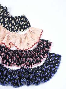 4,5 cm Ruban dentelle à volant à fleurs pittoresque en mousseline, fournitures de couture pour vêtements DIY et décoration