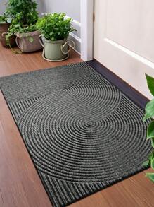 DAJIANG 1 pieza Felpudo vintage con rayas geométricas grises, felpudo de entrada de estilo moderno para todas las estaciones, material de fibra de poliéster, resistente a la decoloración, diseño ultrafino, antideslizante, fácil de limpiar, adecuado para patio, interior, exterior, jardín, pasillo y otra decoración del hogar, también se puede usar para decoración de baño, alfombra de baño, alfombra exterior, felpudo, decoración de otoño, accesorios de baño, vuelta a la escuela, decoración de entrada - Gris - Ver 5