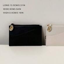 New Ins Style Solid Color Wallet Simple And Fashionable For Students Card Holder Wallet Business Card Holder Credit Card Holder Women For Women Mini Wallet Wallet Keychain Card Wallet - Black - View 3