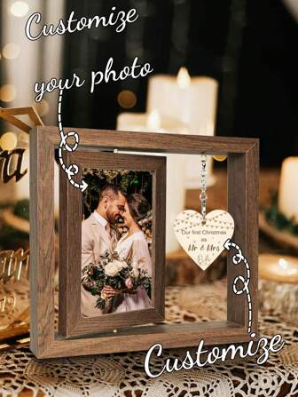 Marco de fotos personalizado, regalo de compromiso flotante para parejas, regalo para la ducha de la novia, regalo de boda, decoración de marco de fotos personalizado, regalo sencillo para interiores en ocasiones especiales, conmemorando recuerdos