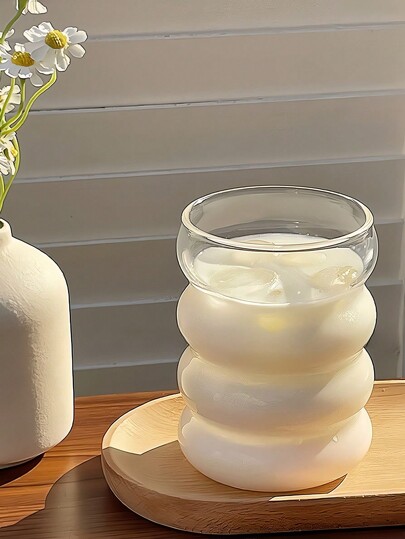 1 pièce Tasse en verre empilée moderne de 330 ml, tasse à eau unique au design à bulles, verrerie transparente pour la maison, le bureau et la cuisine, un élégant verre à eau, jus, lait, smoothies, café glacé, sans paille, tasse à boisson pour adulte, cadeau créatif pour les femmes, les hommes et les passionnés de décoration intérieure, verre à boire de forme distinctive, parfait pour les fêtes, les réunions et l'utilisation quotidienne, verrerie décorative, 1 tasse en verre transparent pour la rentrée scolaire