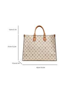 Dedoo Fashionable Printed All-Season Travel & Shopping Tote Bag, Extra Large Handbag - Beige - View 10
