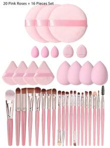 42pcs Makeup Brush Set Includes Soft Hair Makeup Brush: Paint Brush, Eye Shadow Brush, Eyebrow Brush, Lip Brush, Detail Brush+1pc Waterproof Makeup Bag For Storing Cosmetics And Makeup Tools+2 Wristbands And 1 Headband For Face Washing And Hair Cutting