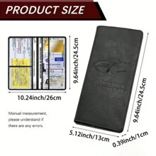 1pc Compact Black Faux Leather Car Document Holder, Designed For Storing ID Cards, Credit Cards, And Documents, Durable And Scratch-Resistant, Essential Car Interior Organizer - Car Driver's License Storage Bag - View 3