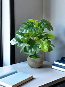 Cây lá hình mai rùa nhân tạo, làm bằng cao su mềm, trang trí nhỏ để bàn trong nhà. - Nhiều màu - Xem 9