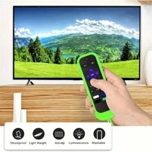 1pc Silicone Remotes Cover Case Compatible With Roku Express | Roku Express 4K+ | Battery Case TCL Roku TV Roku Streaming Stick 4k+ Remote, Silicone Protective Controller Universal Sleeve Glow In The Dark - Multicolor - View 7