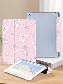 蝴蝶结图案平板电脑保护壳，兼容 iPad 9.7/10.2/10.5/10.9/12.9/Pro 11、Galaxy Tab S6 Lite 10.4 英寸、Tab 等型号，防摔保护，带铅笔槽/自动睡眠/唤醒 - 彩色 - 查看 4