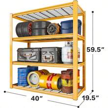 40" W Garage Shelving 2240LBS Storage Shelves Heavy Duty Shelving 4-Tier Adjustable Metal Shelves For Storage Rack Industrial Utility Shelf For Garage Pantry Warehouse,40" W X59.5 HX19.5 D