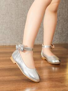 女童平底鞋，银色，儿童鞋，女童鞋，幼儿鞋，四季皆宜 - 銀色 - 查看 4