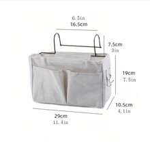 Bolsa de almacenamiento colgante multifuncional para sofá junto a la cama, cesta colgante de tela, estantes para mesita de noche para almacenamiento en dormitorio y apartamento EO3Q - B caqui - Ver 2