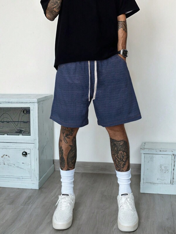 Yemwry Pantalones cortos deportivos casuales de unicolor con bolsillo y cordón para hombres, estilo de calle, adecuados para uso diario, salidas, reuniones, escuela, fiestas. Pueden ser un regalo para el novio o el hijo