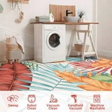 Modern Living Room Printed Area Rug Easy To Clean Home Aesthetic Decor Carpet Stain Resistant Non Shedding Floorcover Low Pile Thin Soft Doormat Non Slip Bordered Mat Throw Rug For Dinning Room Entrance Bathroom Bedroom Laundry Kitchen