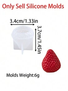 1 件 3D 草莓形蜡烛硅胶模具，仿真水果模具，适用于家居装饰、房间装饰、婚礼装饰、DIY 香薰蜡烛、蜡烛皂模具粘土模具、女性礼物、冬季礼物、节日礼物 - Strawberry - 查看 13