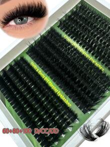 300pcs 100D/80D/60D Individual False Eyelash Extensions Kit, 8D Fluffy Lashes Extensions, Dense Eyelash Extensions, C/D/DD Curl Extensions, 10-18mm Length Mixed Tray, Wedding Bridal Makeup Tools, Black Eyelash Extensions Set, Large Capacity Personal Eyelash Extension Book, Suitable For Home Use.