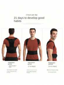 1pc Men's Sports Waist Support Belt [Stock Color: Black] Exercise Waist Belt Suitable For Workout Home Sports And Walk - Multicolor - View 5