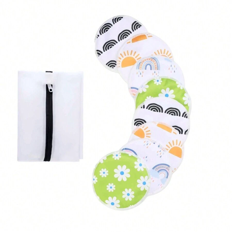 Återanvändbara amningsskydd Tvättbar+ Tvättväska - Bröstskydd för läckande mjölk - Superabsorberande amningsskydd Amningsskydd (stor 4,7") (slumpmässig färg) - Multifärgad - Visa 1