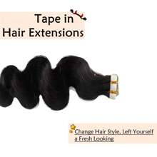 1pc Remy Human Hair Wavy Clip-In Hair Extensions, Natural Black #1B - Natural Black - View 4