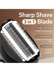 女士电动剃须刀，USB 充电式多功能剃须刀，配备不锈钢刀片，可去除面部、身体和比基尼区域的毛发，电池容量 500mAh